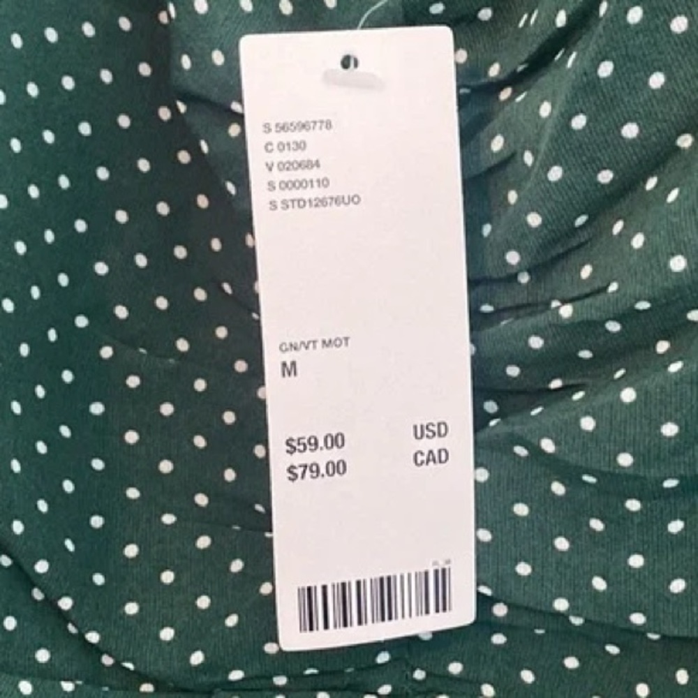Urban Outfitters New With Tags Green Polka Dot Cinched Mini Dress Size Medium - Picture 9 of 12